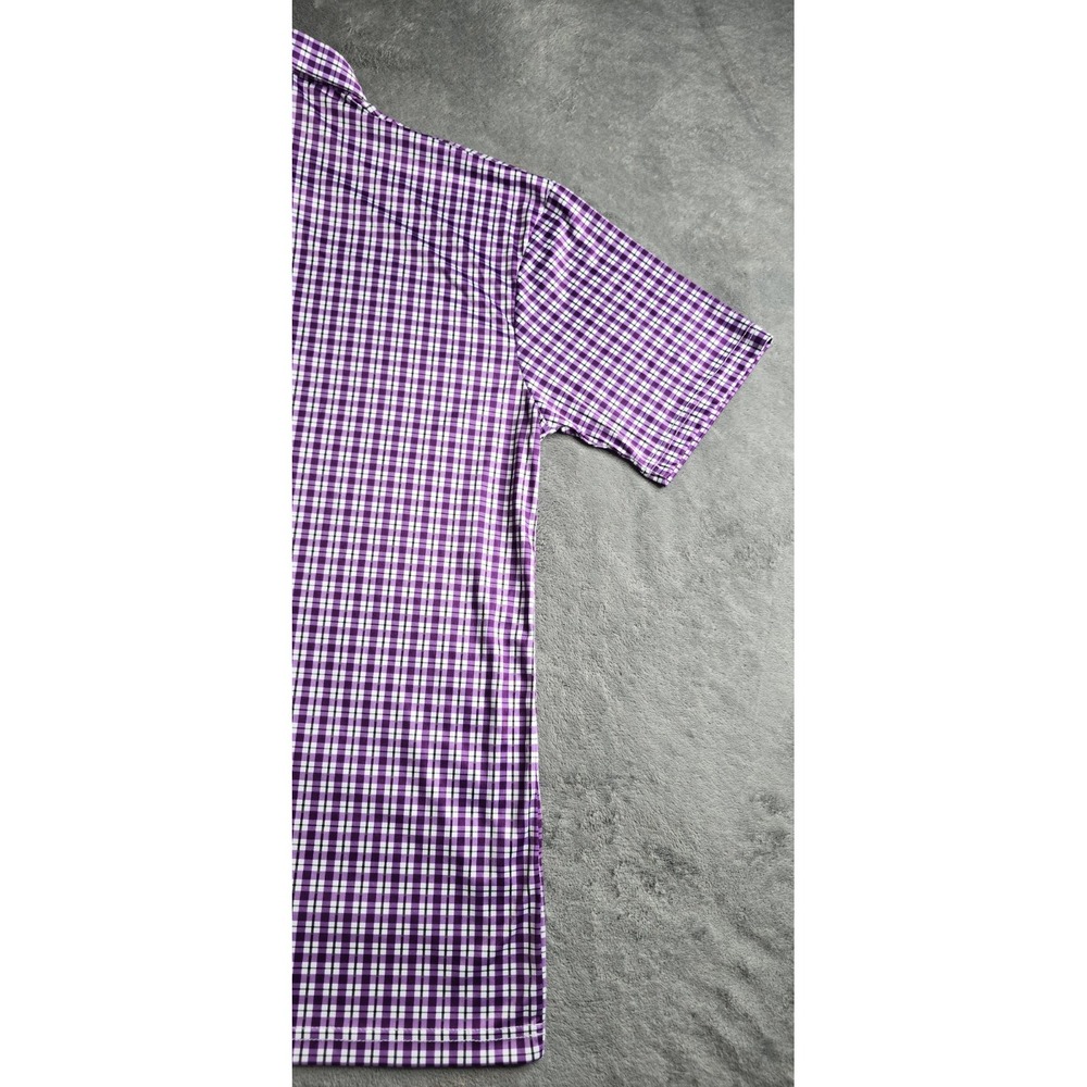 Men's Purple Check Performance Polo - Picture 16 of 16